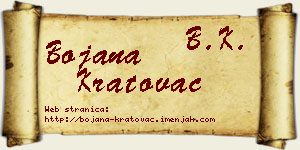 Bojana Kratovac vizit kartica